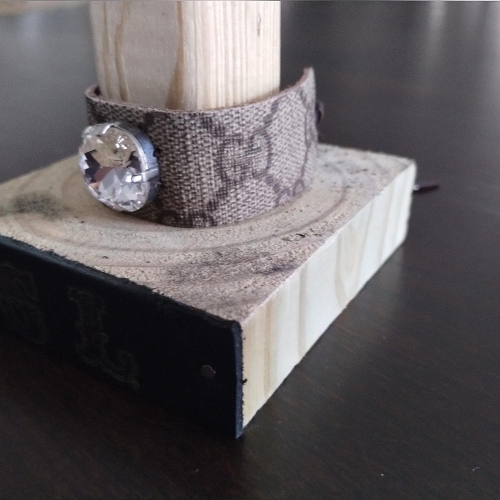 Crystal Cuff With Upcycled Gucci Band